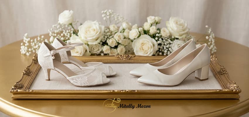 زیباترین کفش عروس پاشنه کوتاه
